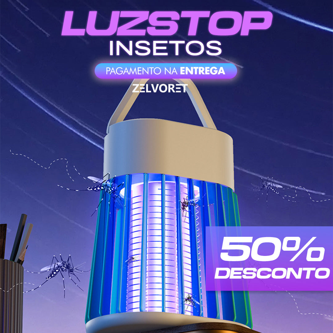 LuzStop Insetos – Proteção eficaz contra mosquitos e insetos com tecnologia UV e bateria