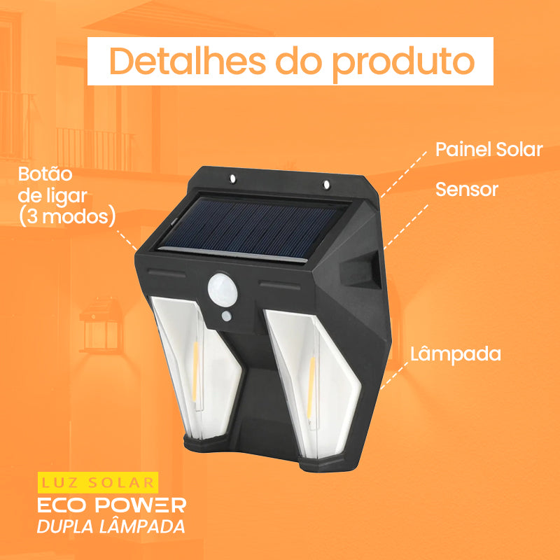 Luz Solar EcoPower de Dupla Lâmpada