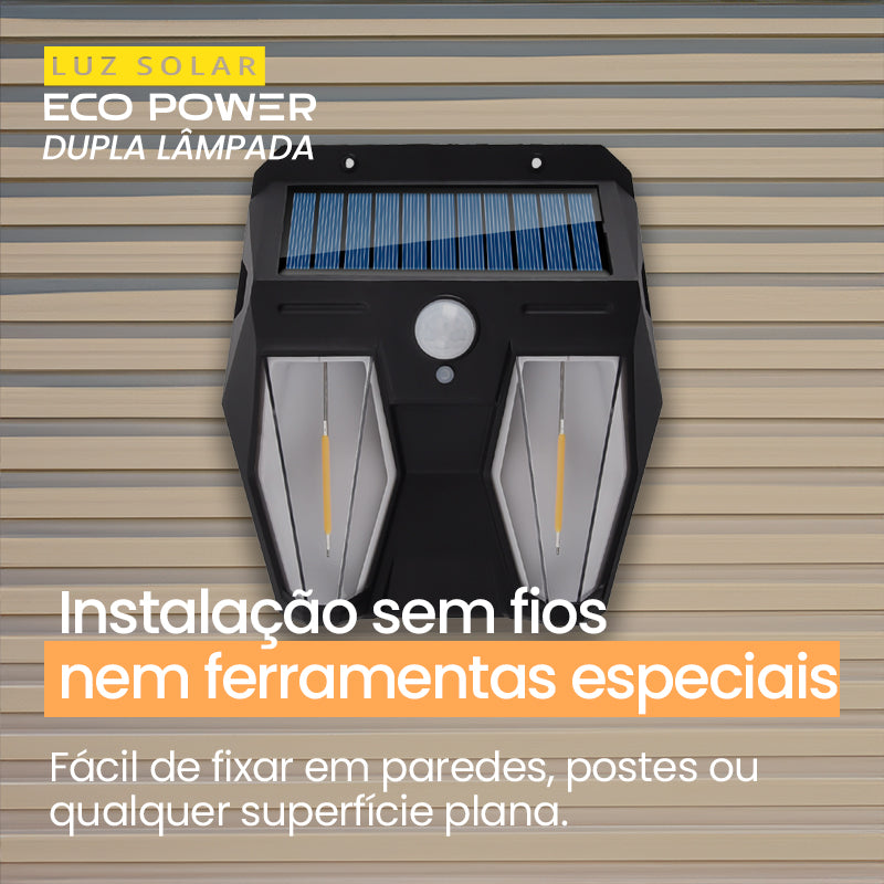Luz Solar EcoPower de Dupla Lâmpada