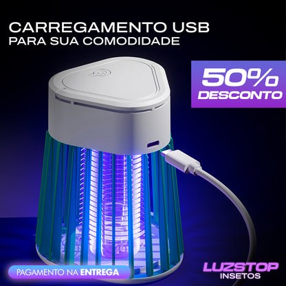 LuzStop Insetos – Proteção eficaz contra mosquitos e insetos com tecnologia UV e bateria